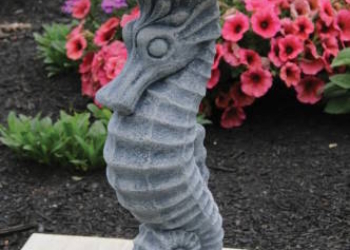 One Piece Seahorse Bird Bath